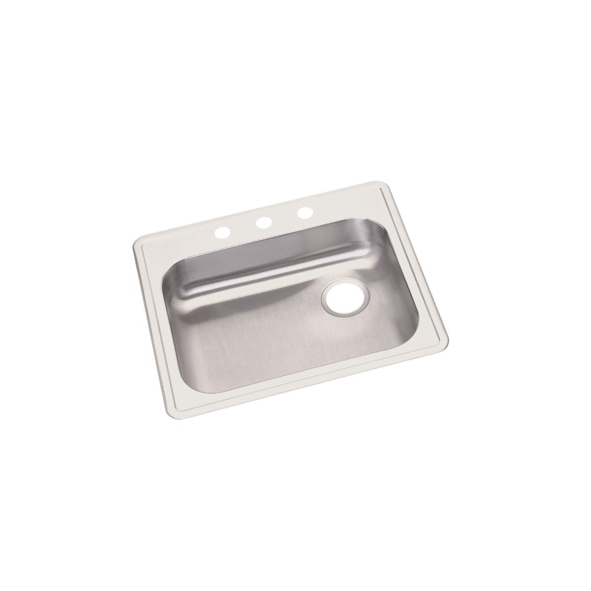 Dayton GE12522R0 Stainless Steel 25" x 22" x 5-3/8" Single Bowl Drop-in Sink with Straight Sidewalls