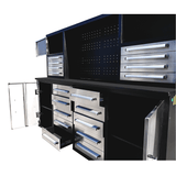 7 ft Garage Workbench Cabinet (18 Drawers & 4 Cabinets & Pegboard)