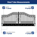 18x8 ft Steel Dual Swing Driveway Gate