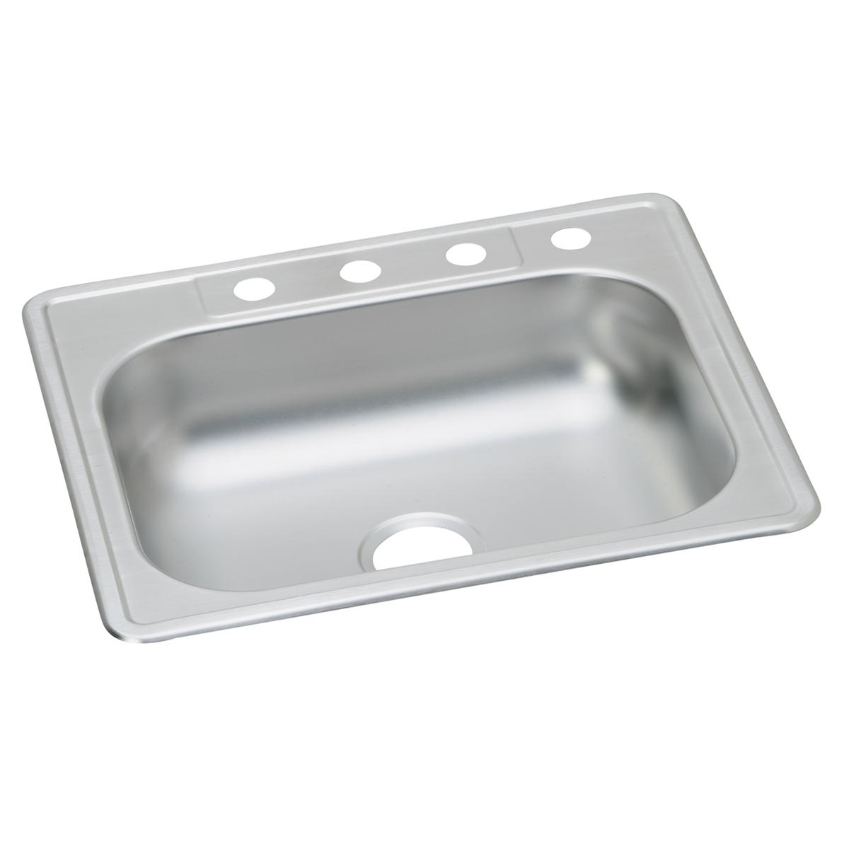Kingsford KW10125221 Dayton Stainless Steel 25" x 22" x 6-1/16", 1-Hole Single Bowl Drop-in Sink (10 Pack)