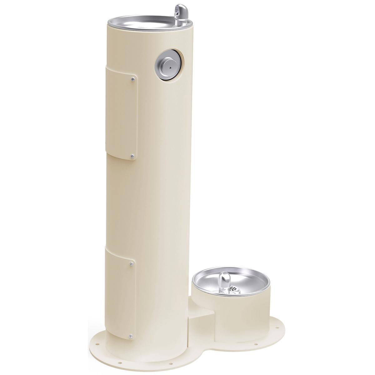 Elkay LK4400DBFRKBGE Elkay Outdoor Fountain Pedestal with Pet Station, Non-Filtered, Non-Refrigerated, Freeze Resistant, Beige