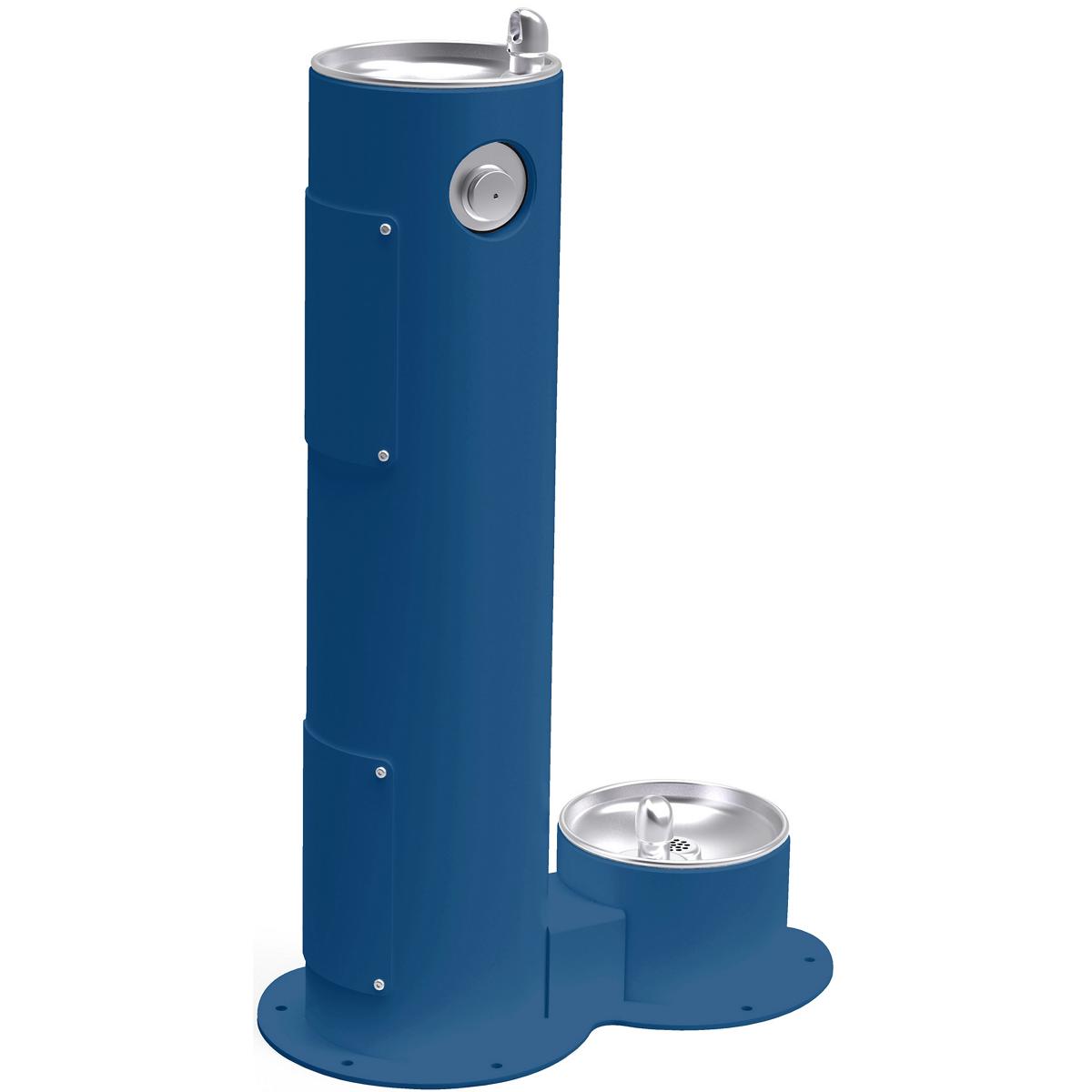 Elkay Commercial LK4400DBFRKBLU Elkay Outdoor Fountain Pedestal with Pet Station, Non-Filtered, Non-Refrigerated, Freeze Resistant, Blue