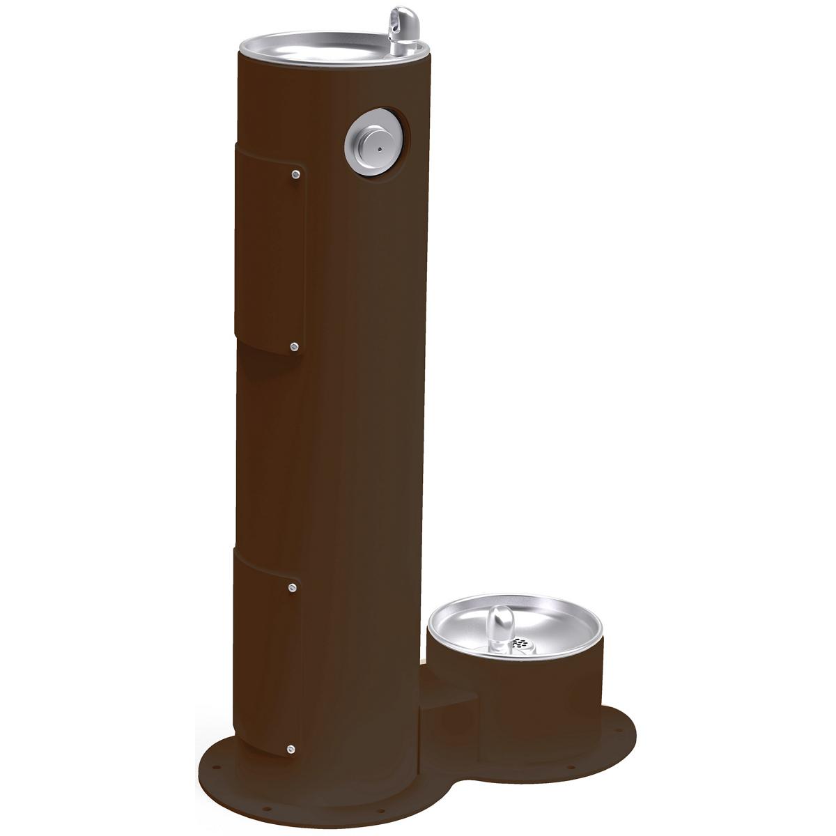 Elkay LK4400DBFRKBRN Elkay Outdoor Fountain Pedestal with Pet Station, Non-Filtered, Freeze Resistant, Brown
