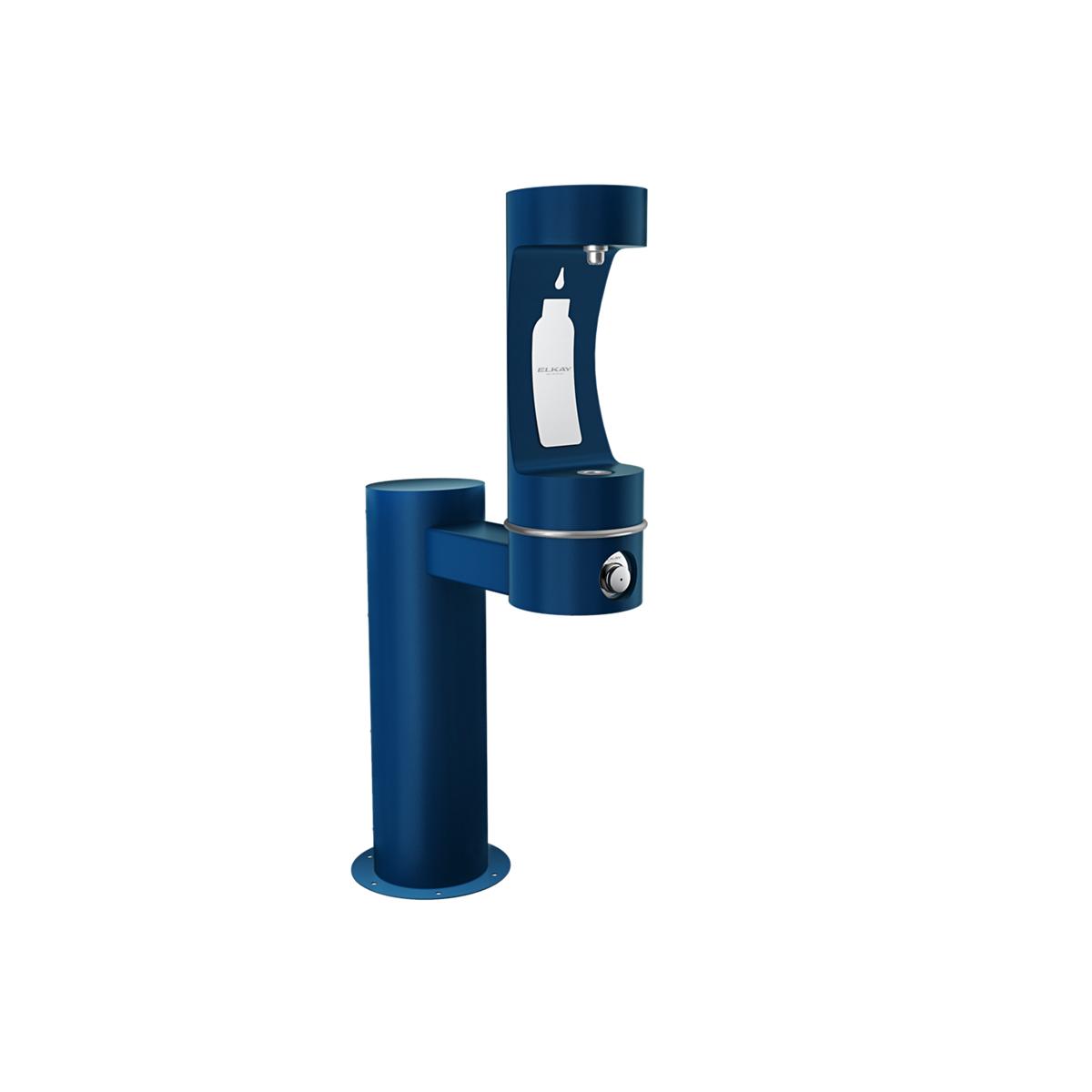 Elkay LK4410BFFRKBLU Elkay Outdoor ezH2O Bottle Filling Station - Single Pedestal, Non-Filtered, Non-Refrigerated, Freeze Resistant - Blue
