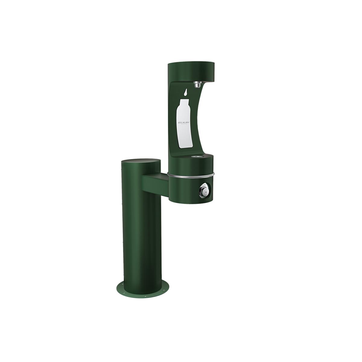 Elkay Commercial LK4410BFFRKEVG Elkay Outdoor ezH2O Bottle Filling Station Single Pedestal, Non-Filtered, Non-Refrigerated, Freeze Resistant - Evergreen