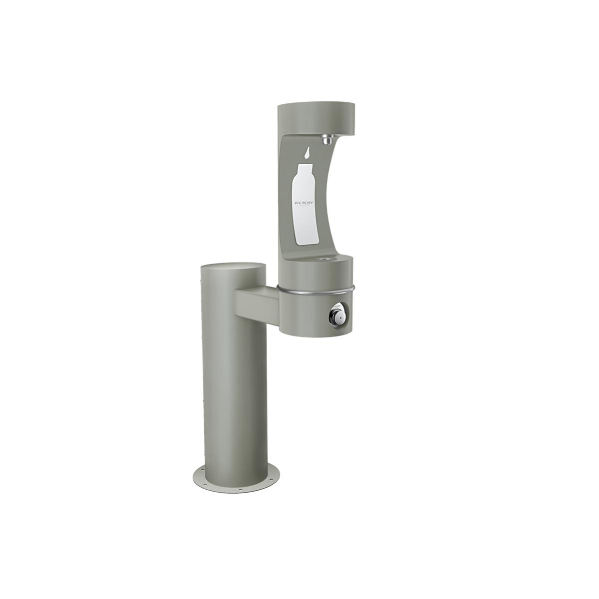 Elkay Commercial LK4410BFFRKGRY Elkay Outdoor ezH2O Bottle Filling Station Single Pedestal, Non-Filtered Non-Refrigerated Freeze Resistant Gray