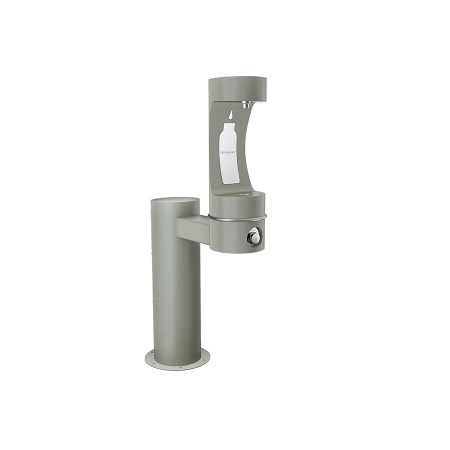 Elkay Commercial LK4410BFFRKGRY Elkay Outdoor ezH2O Bottle Filling Station Single Pedestal, Non-Filtered Non-Refrigerated Freeze Resistant Gray