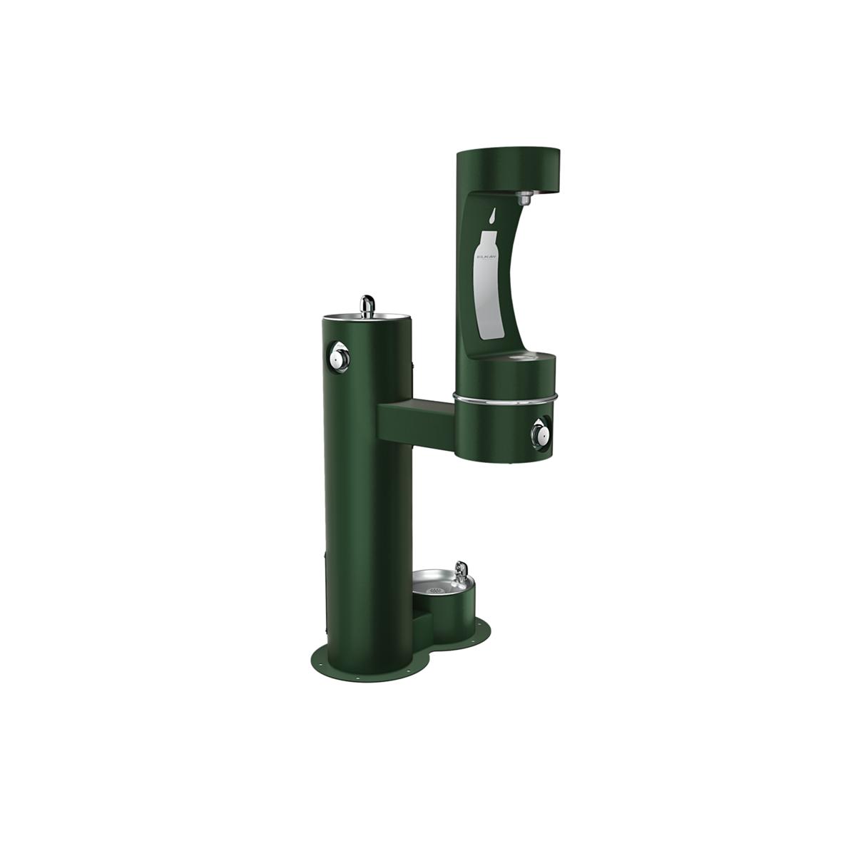 Elkay Commercial LK4420BF1LDBFRKEVG Elkay Outdoor ezH2O Lower Bottle Filling Station, Bi-Level Pedestal with Pet Station, Non-Filter, Non-Refrigerated, Freeze Resistant, Evergreen
