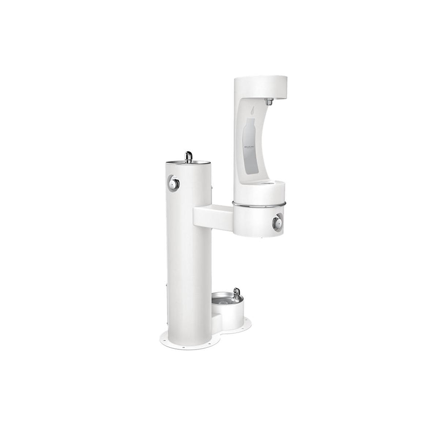 Elkay Commercial LK4420BF1LDBFRKWHT Elkay Outdoor ezH2O Lower Bottle Filling Station, Bi-Level Pedestal with Pet Station, Non-Filter, Non-Refrigerated, Freeze Resistant, White