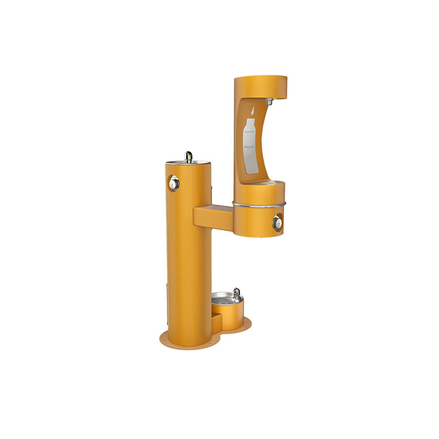 Elkay LK4420BF1LDBFRKYLW Elkay Outdoor ezH2O Lower Bottle Filling Station, Bi-Level Pedestal with Pet Station, Non-Filter, Non-Refrigerated, Freeze Resistant, Yellow