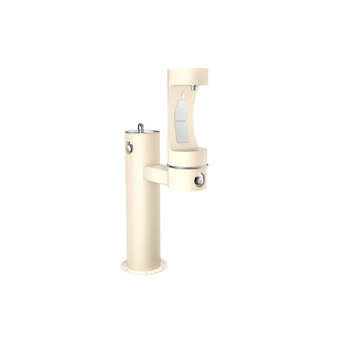 Elkay LK4420BF1LFRKBGE Elkay Outdoor ezH2O Lower Bottle Filling Station - Bi-Level Pedestal, Non-Filtered, Non-Refrigerated, Freeze Resistant - Beige