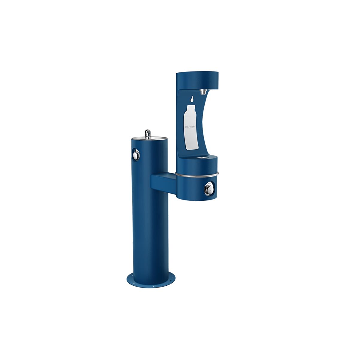 Elkay LK4420BF1LFRKBLU Elkay Outdoor ezH2O Lower Bottle Filling Station Bi-Level Pedestal, Non-Filtered, Non-Refrigerated, Freeze Resistant, Blue