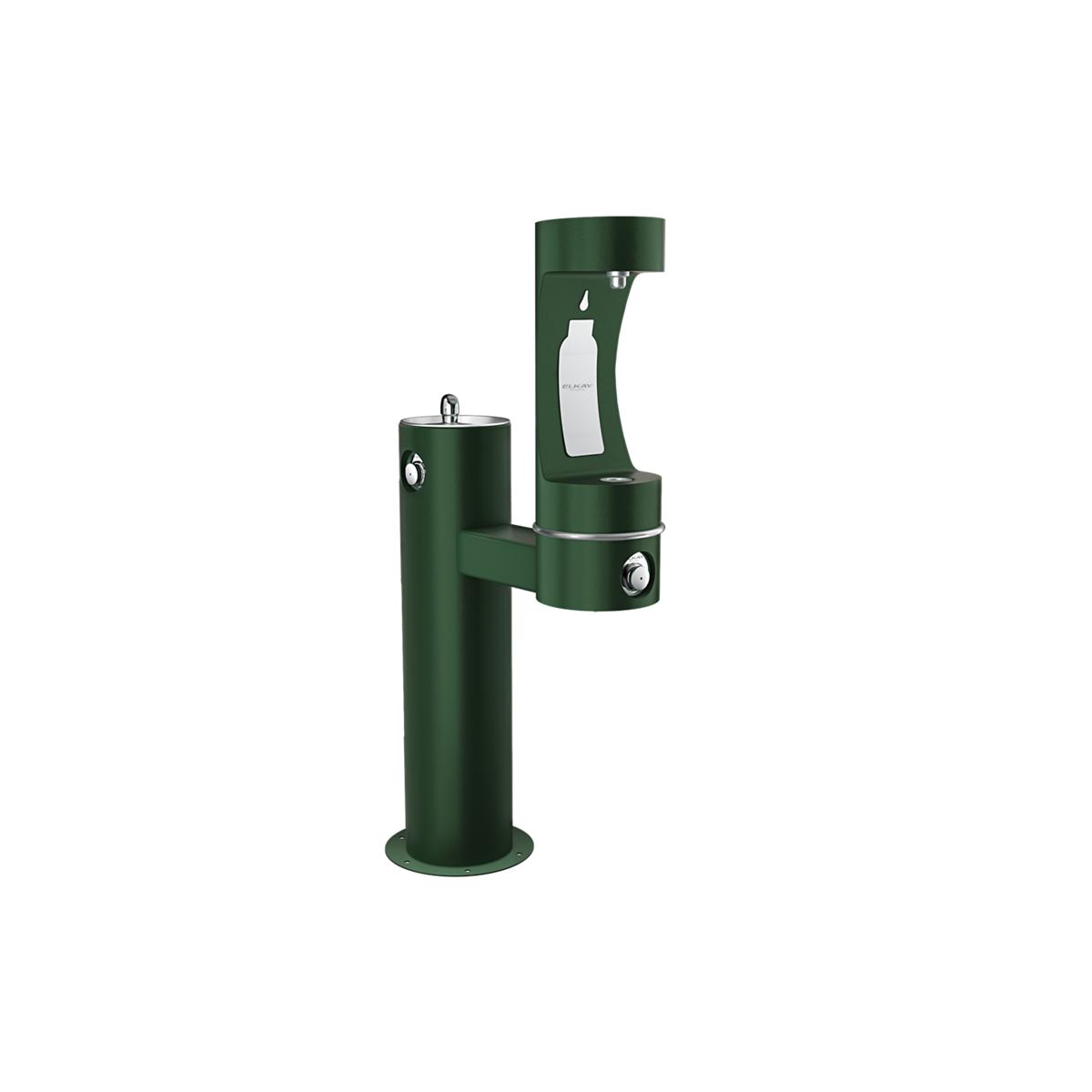 Elkay Commercial LK4420BF1LFRKEVG Elkay Outdoor ezH2O Lower Bottle Filling Station, Bi-Level Pedestal, Non-Filtered, Non-Refrigerated, Freeze Resistant, Evergreen