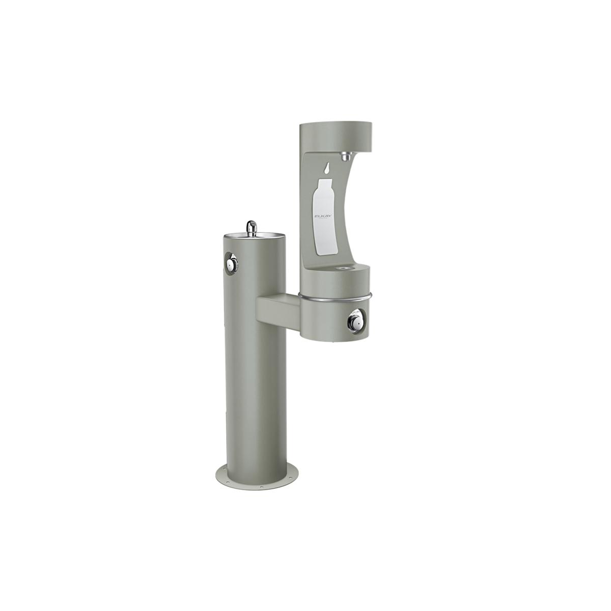 Elkay Commercial LK4420BF1LFRKGRY Elkay Outdoor ezH2O Lower Bottle Filling Station Bi-Level Pedestal, Non-Filtered Non-Refrigerated Freeze Resistant Gray