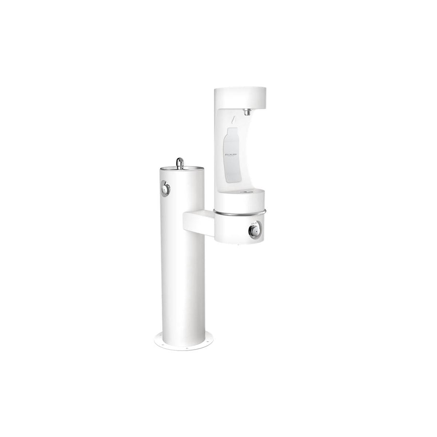 Elkay Commercial LK4420BF1LFRKWHT Elkay Outdoor ezH2O Lower Bottle Filling Station Bi-Level Pedestal, Non-Filtered Non-Refrigerated Freeze Resistant White