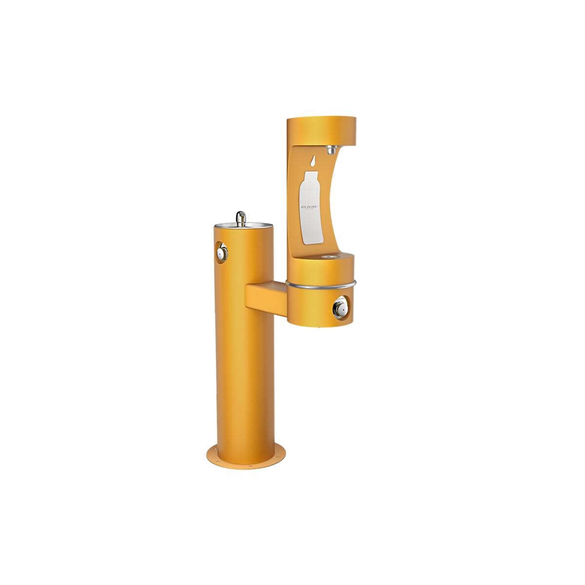 Elkay LK4420BF1LFRKYLW Elkay Outdoor ezH2O Lower Bottle Filling Station Bi-Level Pedestal, Non-Filtered, Non-Refrigerated, Freeze Resistant, Yellow