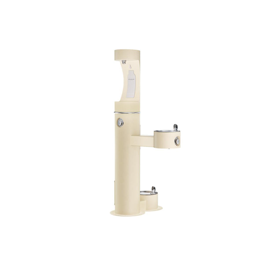 Elkay Commercial LK4420BF1UDBFRKBGE Elkay Outdoor ezH2O Upper Bottle Filling Station, Bi-Level Pedestal with Pet Station, Non-Filter, Non-Refrigerated, Freeze Resistant, Beige