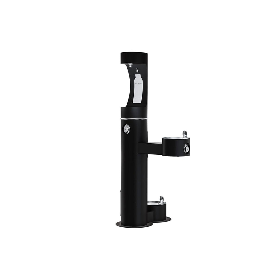 Elkay Commercial LK4420BF1UDBFRKBLK Elkay Outdoor ezH2O Upper Bottle Filling Station, Bi-Level Pedestal with Pet Station, Freeze Resistant, Black