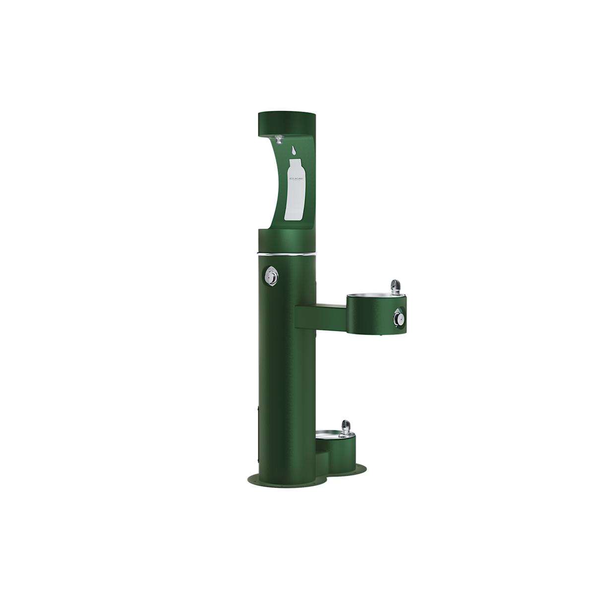Elkay LK4420BF1UDBFRKEVG Elkay Outdoor ezH2O Bottle Filling Station with Pet Station, Bi-Level, Freeze Resistant, Evergreen