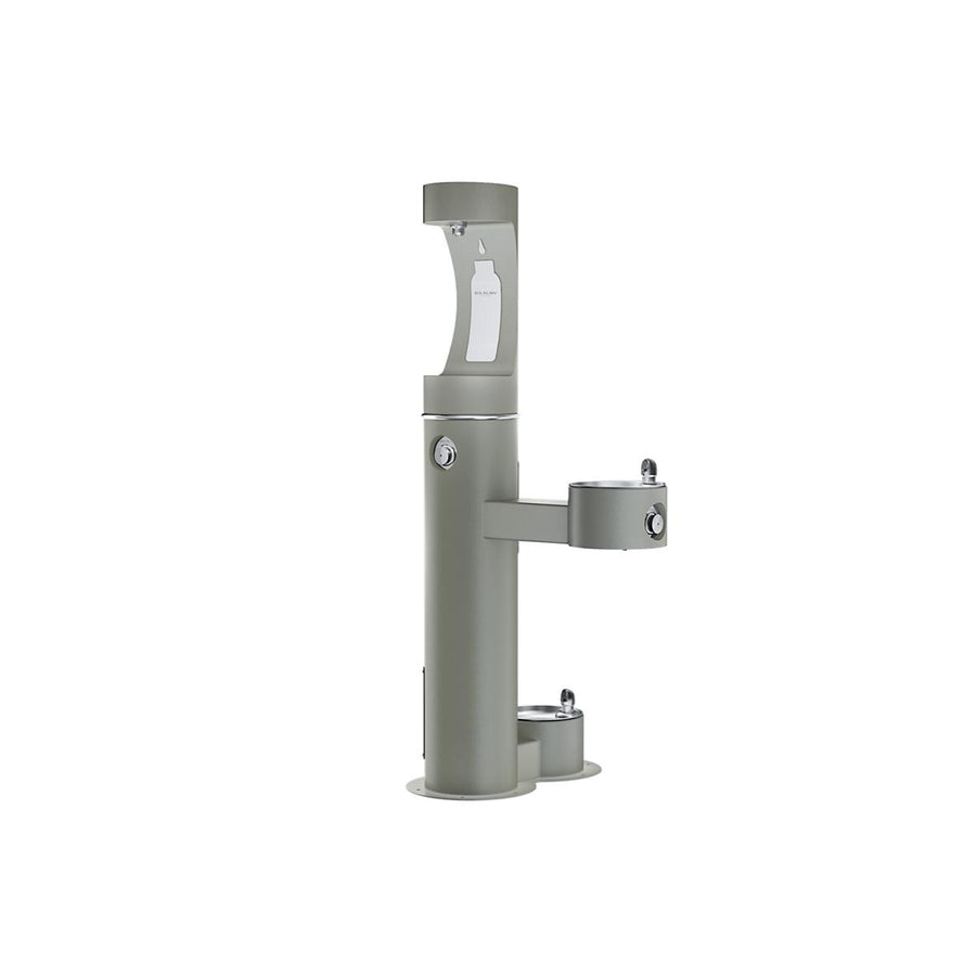 Elkay LK4420BF1UDBFRKGRY Elkay Outdoor ezH2O Upper Bottle Filling Station Bi-Level Pedestal with Pet Station Non-Filtered Freeze Resistant Gray