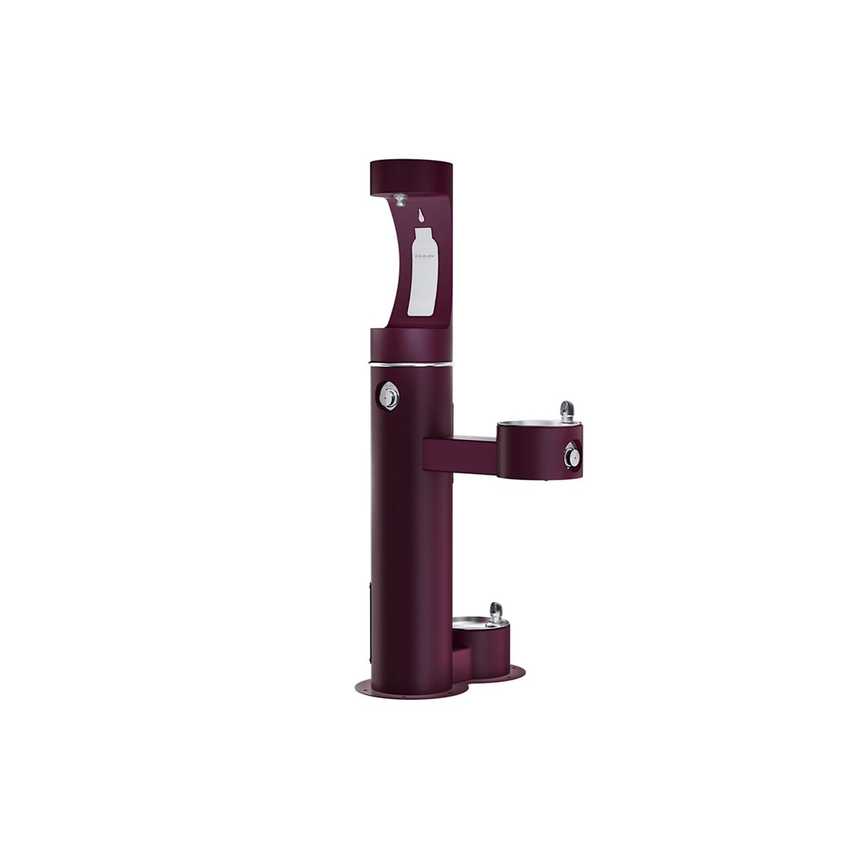 Elkay Commercial LK4420BF1UDBFRKPUR Elkay Outdoor ezH2O Upper Bottle Filling Station, Bi-Level Pedestal with Pet Station, Non-Filter, Non-Refrigerated, Freeze Resistant, Purple