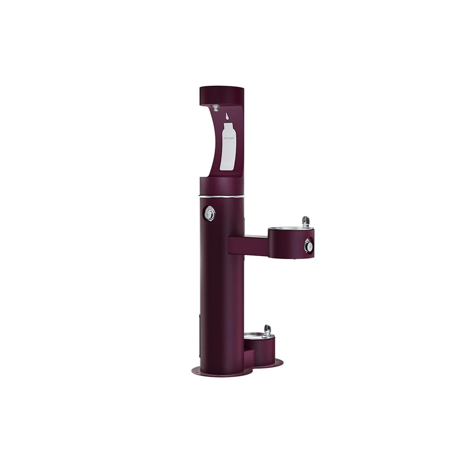 Elkay Commercial LK4420BF1UDBFRKPUR Elkay Outdoor ezH2O Upper Bottle Filling Station, Bi-Level Pedestal with Pet Station, Non-Filter, Non-Refrigerated, Freeze Resistant, Purple