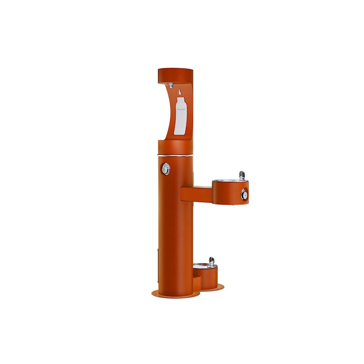 Elkay Commercial LK4420BF1UDBFRKTER Elkay Outdoor ezH2O Upper Bottle Filling Station, Bi-Level Pedestal with Pet Station (Non-Filter, Non-Refrigerated, Freeze Resistant, Terracotta)