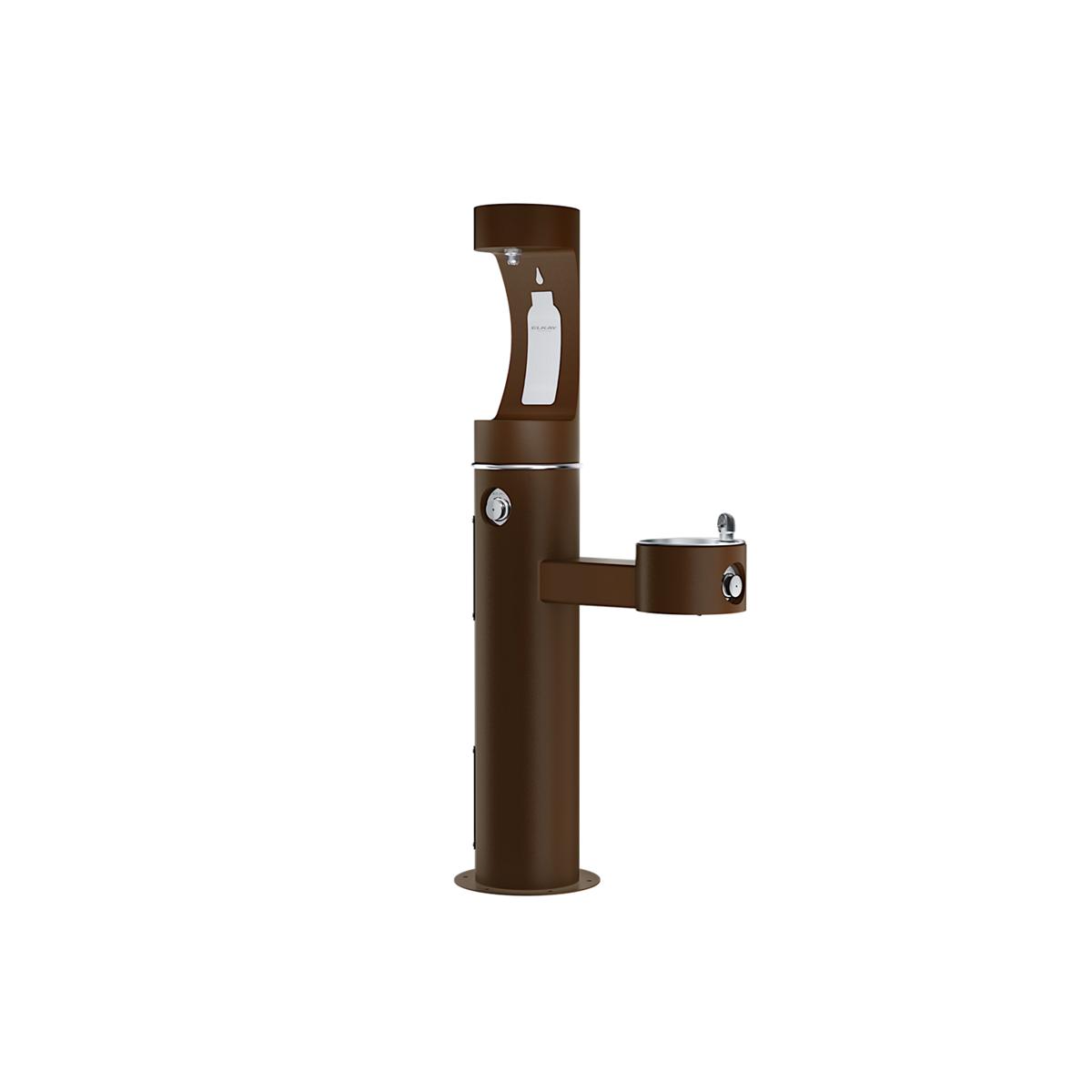 Elkay LK4420BF1UFRKBRN Elkay Outdoor ezH2O Upper Bottle Filling Station Bi-Level Pedestal, Non-Filtered, Non-Refrigerated, Freeze Resistant, Brown