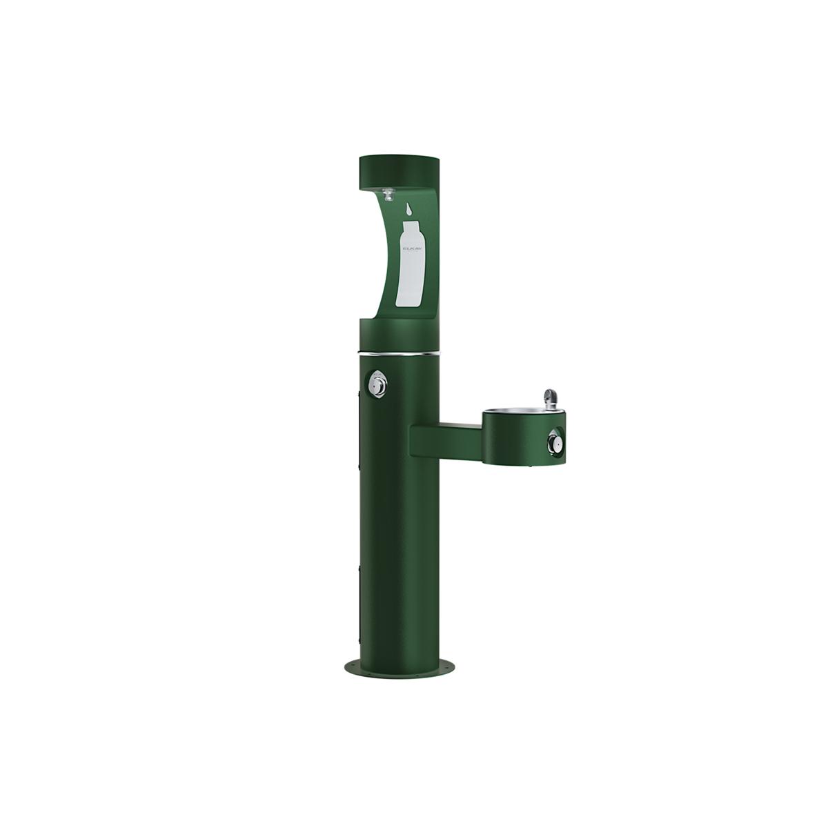 Elkay Commercial LK4420BF1UFRKEVG Elkay Outdoor ezH2O Upper Bottle Filling Station Bi-Level Pedestal, Non-Filtered, Non-Refrigerated, Freeze Resistant, Evergreen