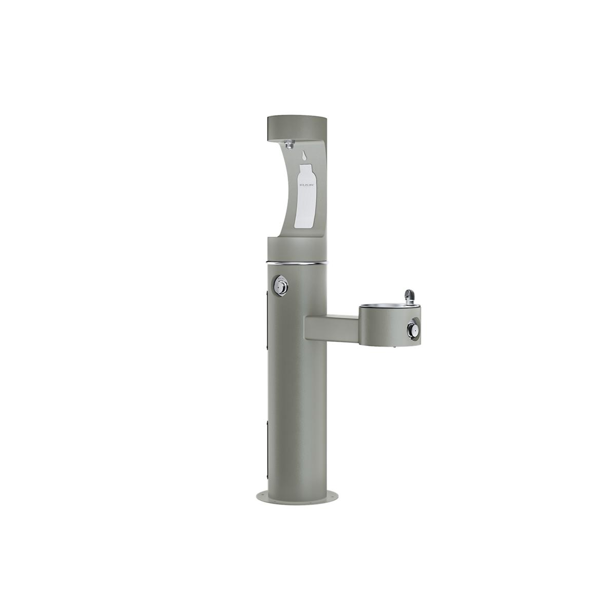 Elkay LK4420BF1UFRKGRY Elkay Outdoor ezH2O Upper Bottle Filling Station Bi-Level Pedestal, Non-Filtered Non-Refrigerated Freeze Resistant Gray