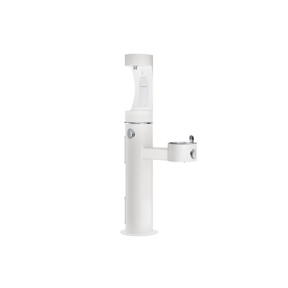 Elkay LK4420BF1UFRKWHT Elkay Outdoor ezH2O Upper Bottle Filling Station Bi-Level Pedestal, Non-Filtered Non-Refrigerated Freeze Resistant White