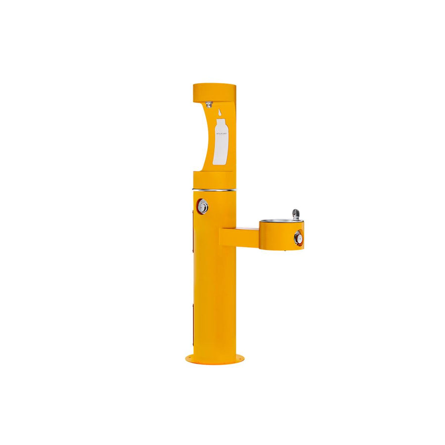 Elkay LK4420BF1UFRKYLW Elkay Outdoor ezH2O Upper Bottle Filling Station Bi-Level Pedestal, Non-Filtered, Non-Refrigerated, Freeze Resistant, Yellow