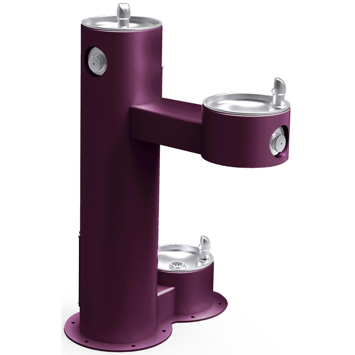 Elkay Commercial LK4420DBFRKPUR Elkay Outdoor Fountain Bi-Level Pedestal with Pet Station, Non-Filtered, Non-Refrigerated, Freeze Resistant, Purple