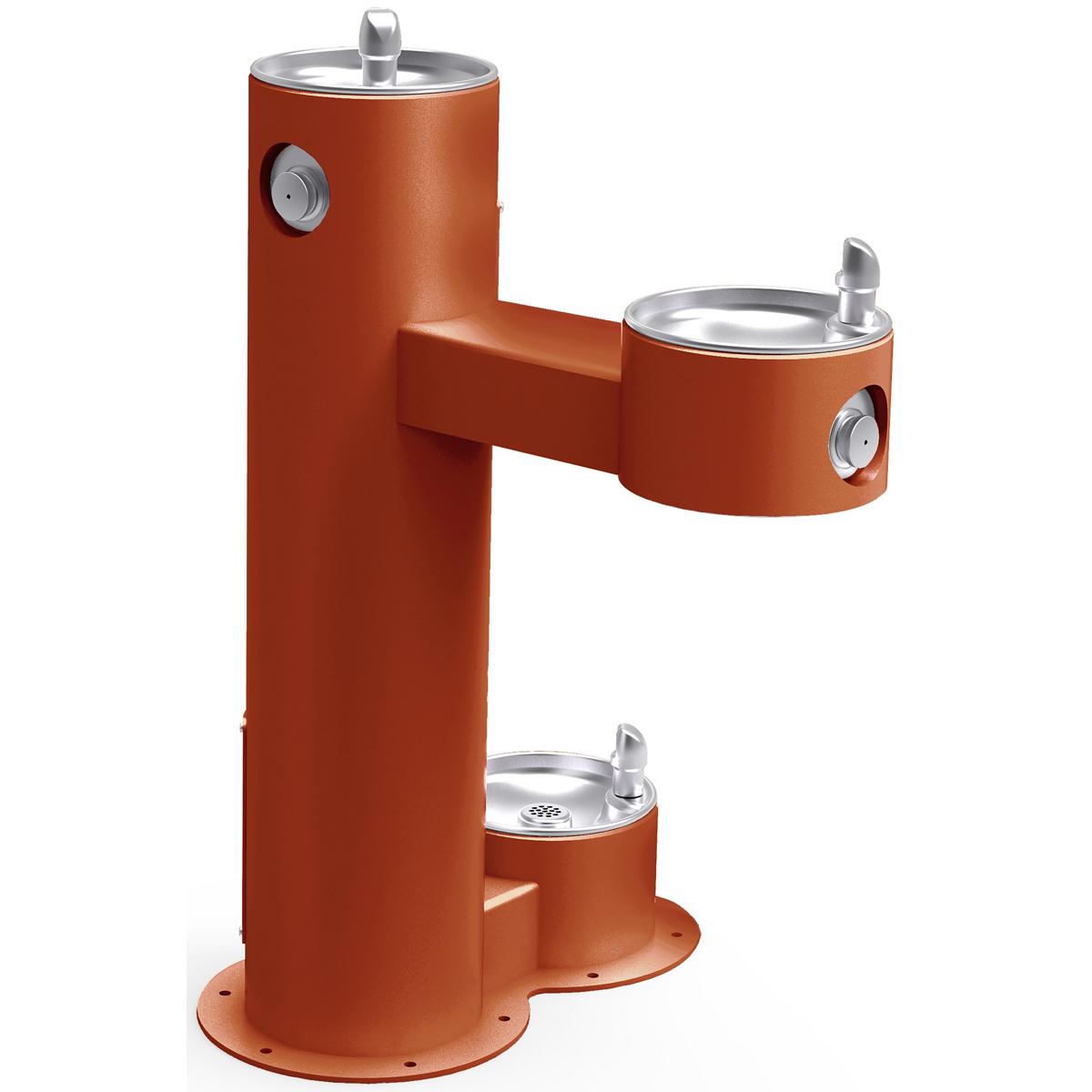 Elkay LK4420DBFRKTER Elkay Outdoor Fountain Bi-Level Pedestal with Pet Station, Non-Filtered, Non-Refrigerated, Freeze Resistant, Terracotta