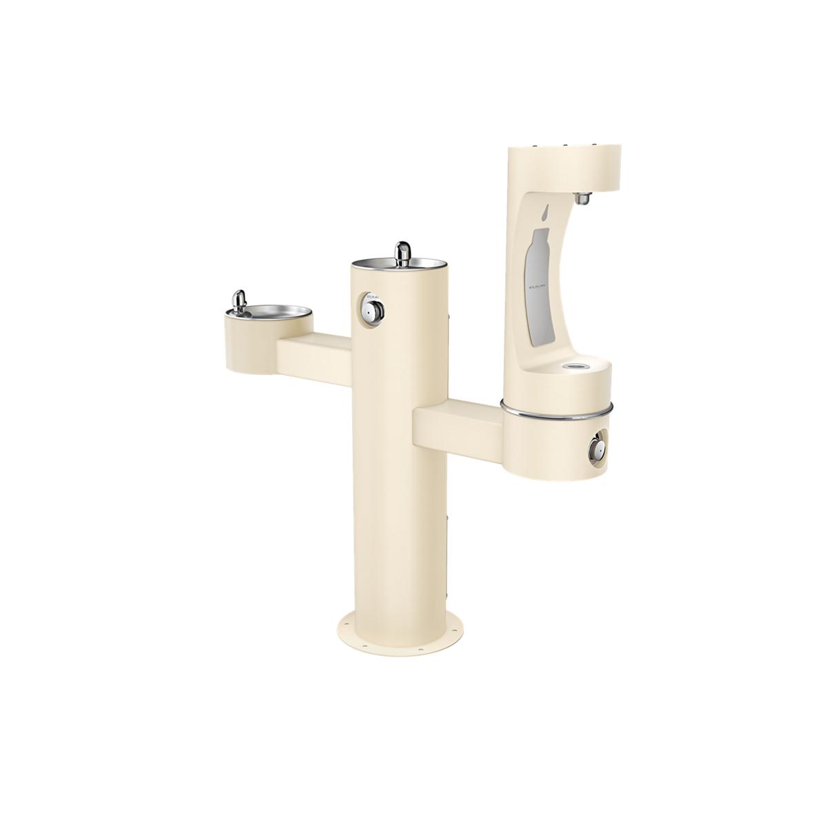 Elkay Commercial LK4430BF1LFRKBGE Elkay Outdoor ezH2O Lower Bottle Filling Station Tri-Level Pedestal, Non-Filtered, Non-Refrigerated, Beige