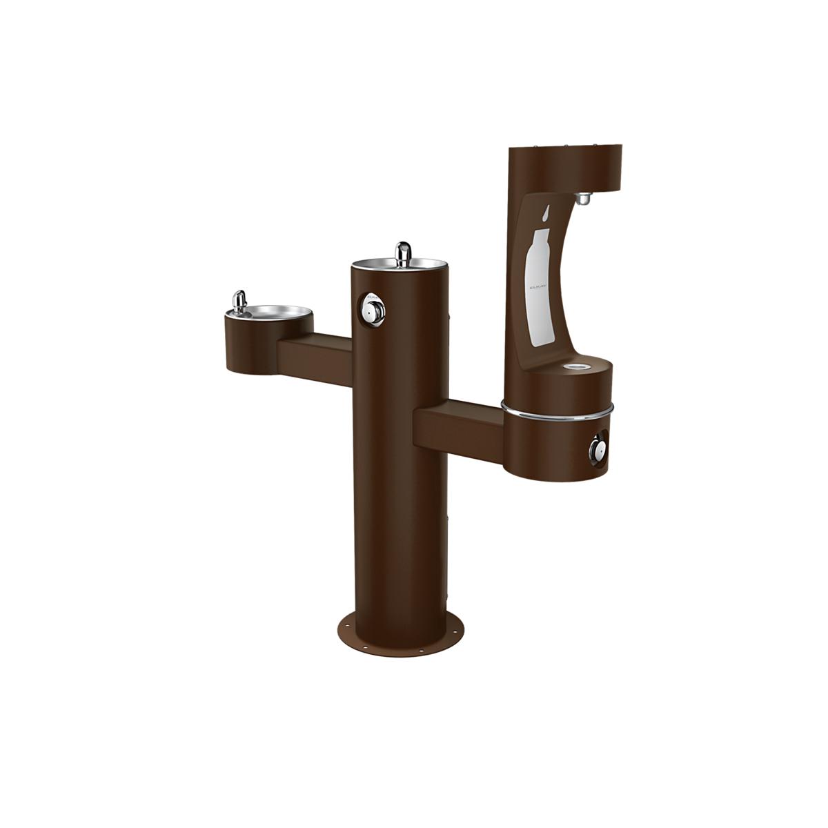 Elkay Commercial LK4430BF1LFRKBRN Elkay Outdoor ezH2O Lower Bottle Filling Station - Tri-Level Pedestal, Non-Filtered, Non-Refrigerated, Brown