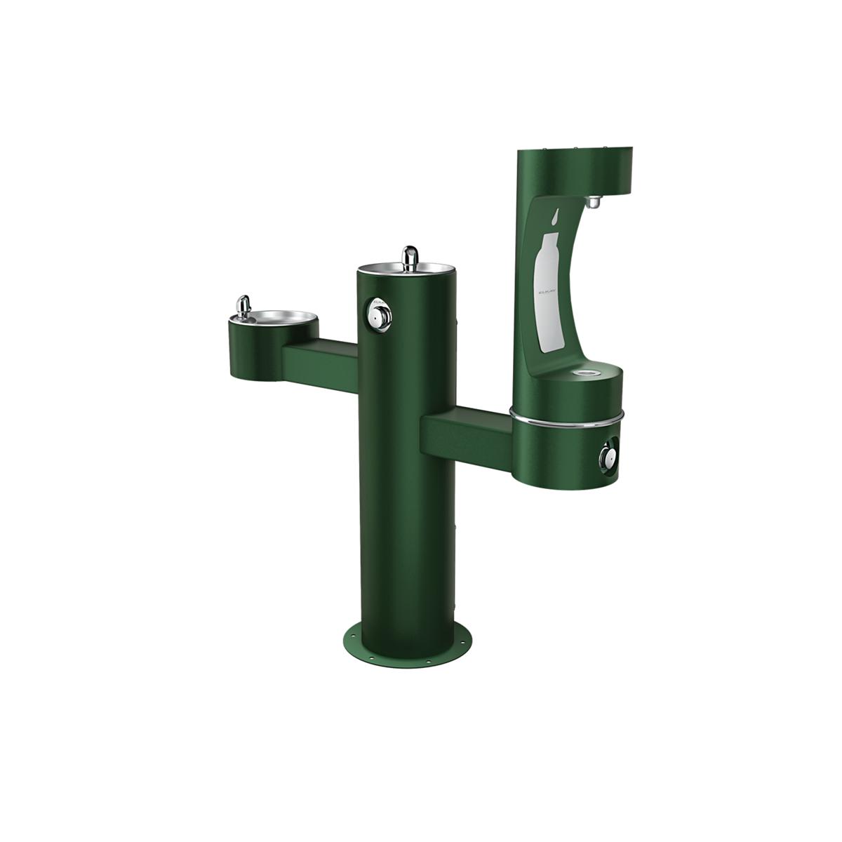 Elkay Commercial LK4430BF1LFRKEVG Elkay Outdoor ezH2O Lower Bottle Filling Station Tri-Level Pedestal, Non-Filtered Non-Refrigerated FR Evergreen