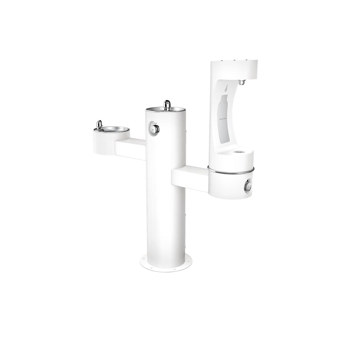 Elkay LK4430BF1LFRKWHT Elkay Outdoor ezH2O Lower Bottle Filling Station Tri-Level Pedestal, Non-Filtered Non-Refrigerated FR White