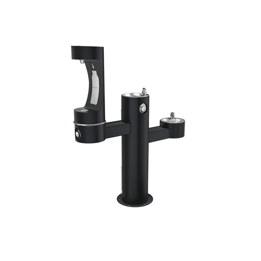 Elkay LK4430BF1MFRKBLK Elkay Outdoor ezH2O Middle Bottle Filling Station - Tri-Level Pedestal, Non-Filtered, Non-Refrigerated, Black