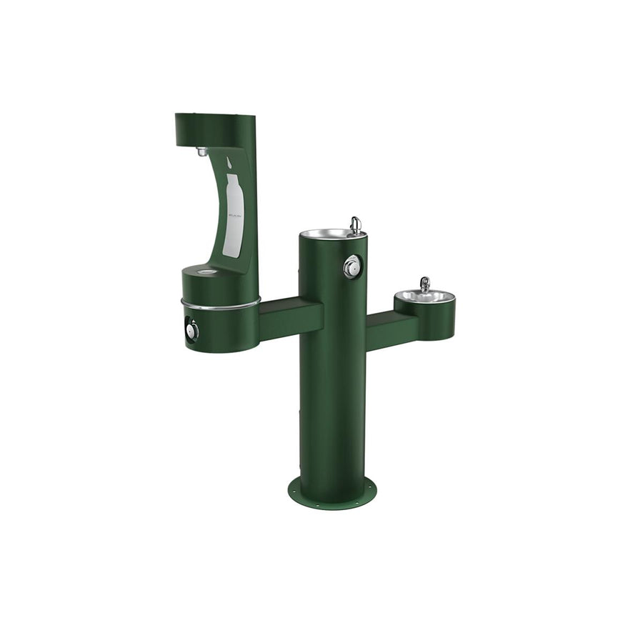 Elkay Commercial LK4430BF1MFRKEVG Elkay Outdoor ezH2O Tri-Level Bottle Filling Station, Non-Filtered, Non-Refrigerated, Evergreen