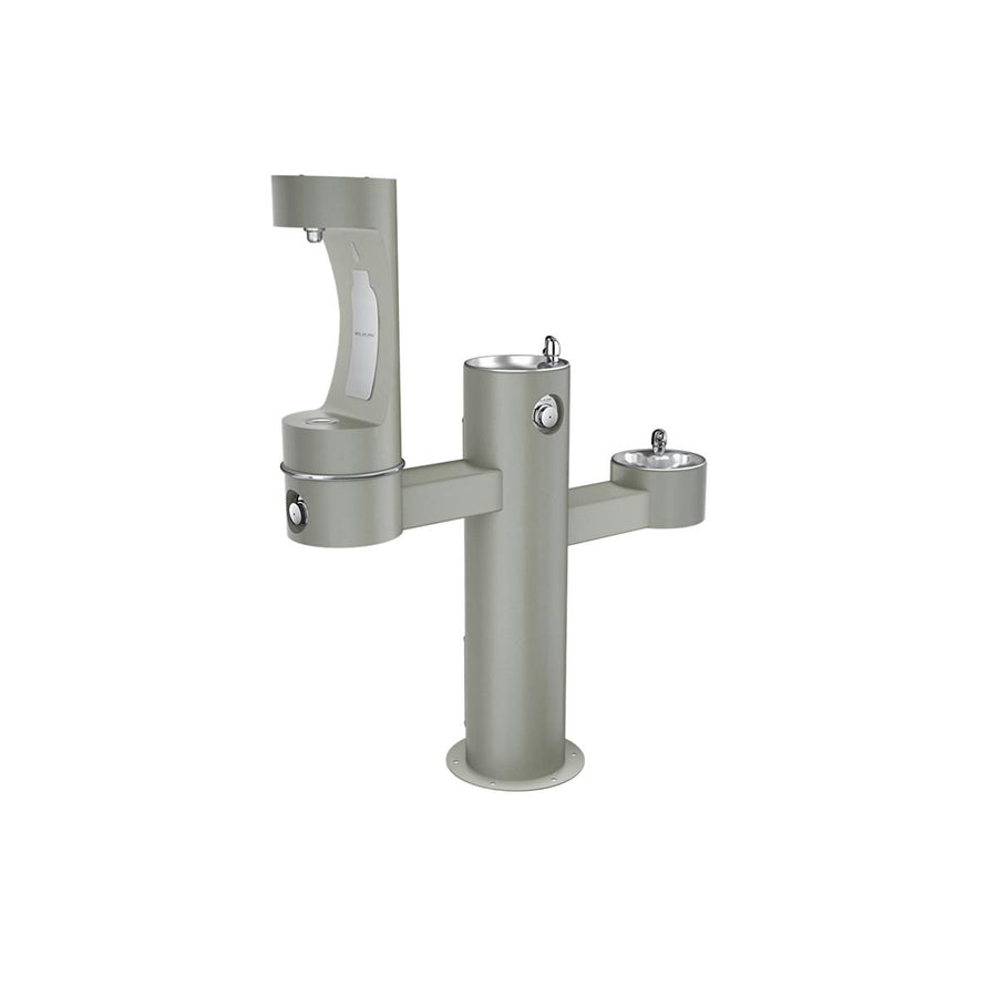 Elkay Commercial LK4430BF1MFRKGRY Elkay Outdoor ezH2O Middle Bottle Filling Station Tri-Level Pedestal, Non-Filtered Non-Refrigerated Gray