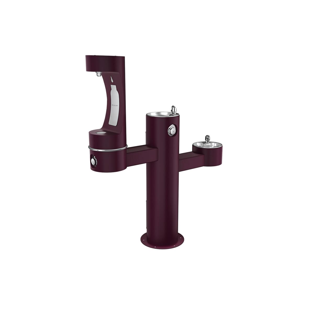 Elkay Commercial LK4430BF1MFRKPUR Elkay Outdoor ezH2O Tri-Level Bottle Filling Station - Non-Filtered, Non-Refrigerated, Purple