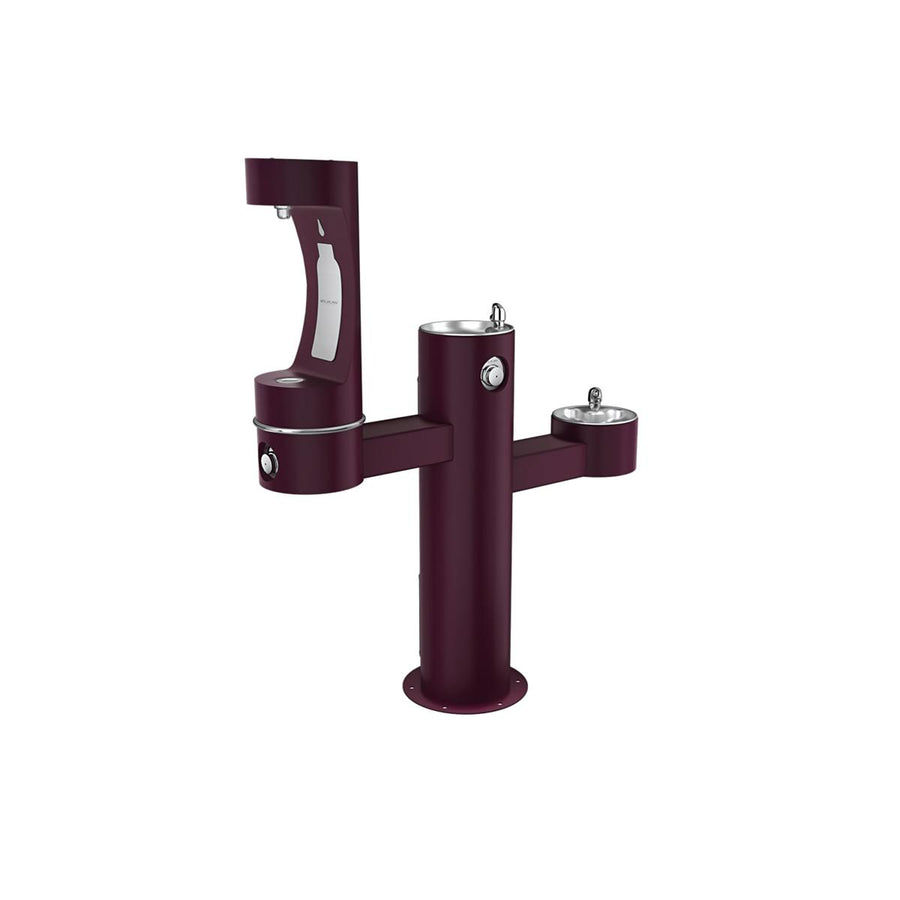 Elkay Commercial LK4430BF1MFRKPUR Elkay Outdoor ezH2O Tri-Level Bottle Filling Station - Non-Filtered, Non-Refrigerated, Purple