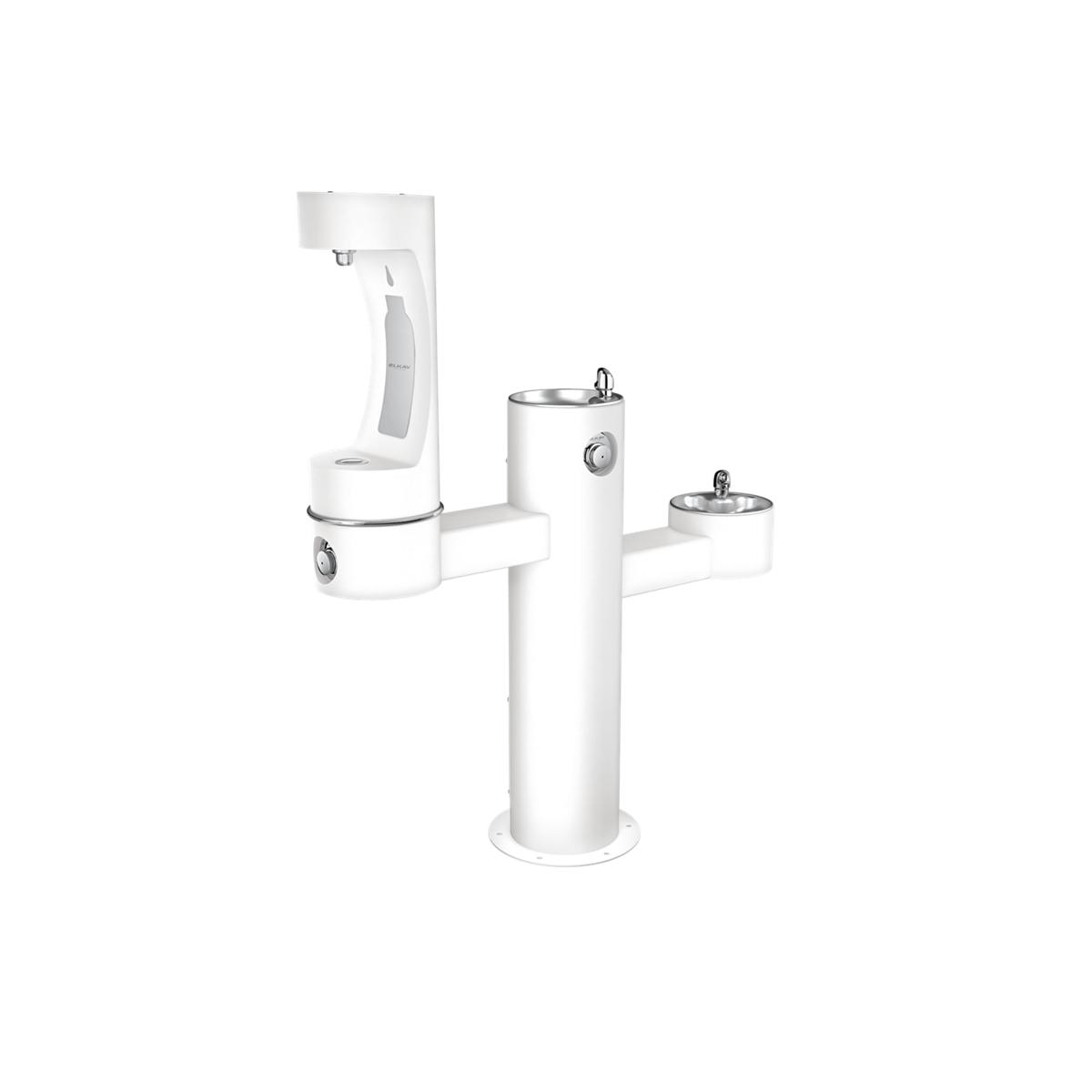 Elkay Commercial LK4430BF1MFRKWHT Elkay Outdoor ezH2O Tri-Level Bottle Filling Station - Non-Filtered, Non-Refrigerated, FR White