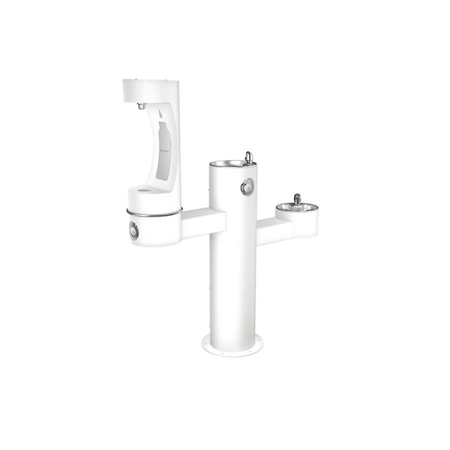 Elkay Commercial LK4430BF1MFRKWHT Elkay Outdoor ezH2O Tri-Level Bottle Filling Station - Non-Filtered, Non-Refrigerated, FR White