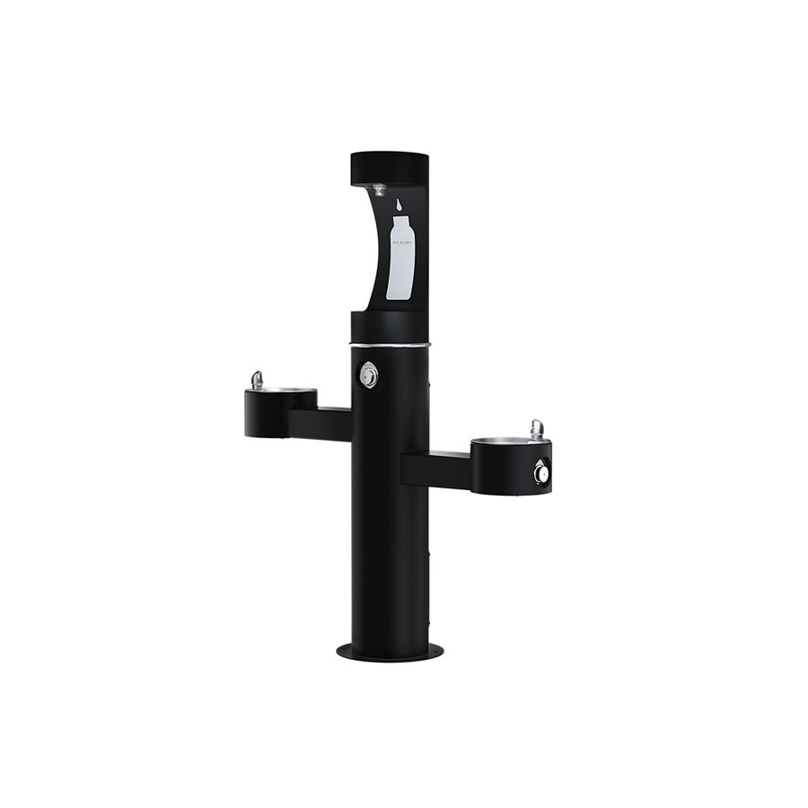 Elkay Commercial LK4430BF1UFRKBLK Elkay Outdoor ezH2O Upper Bottle Filling Station Tri-Level Pedestal, Non-Filtered, Non-Refrigerated, Black