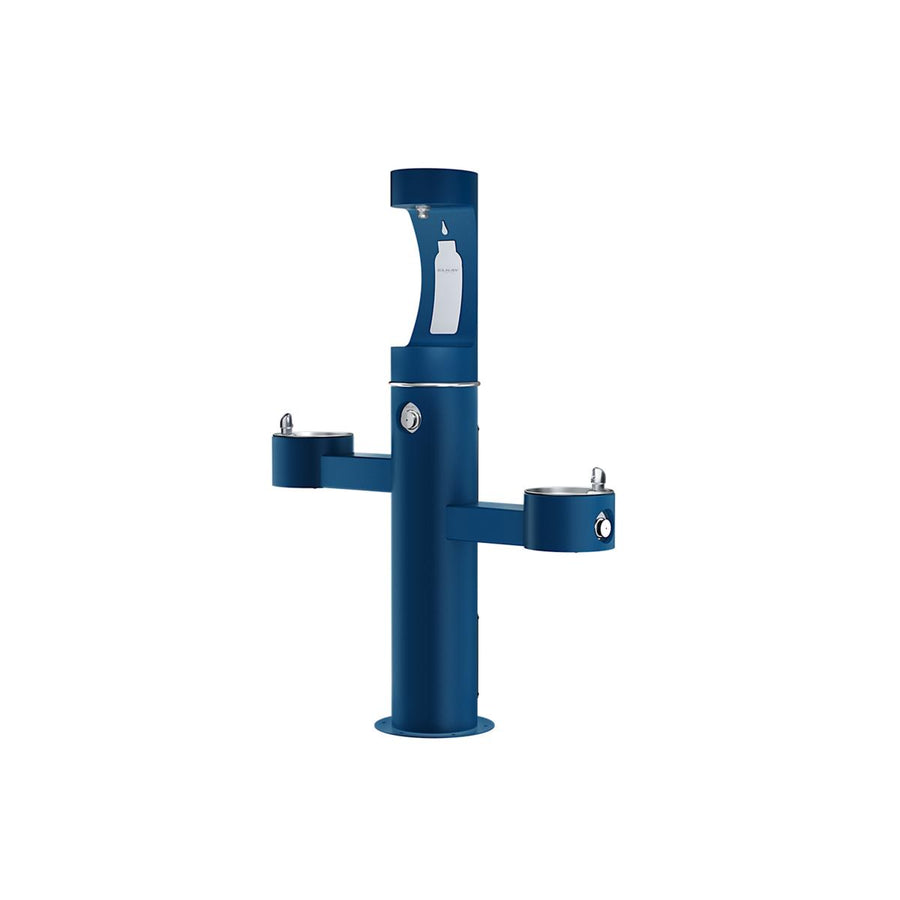 Elkay LK4430BF1UFRKBLU Elkay Outdoor ezH2O Upper Bottle Filling Station Tri-Level Pedestal, Non-Filtered, Non-Refrigerated, FR, Blue