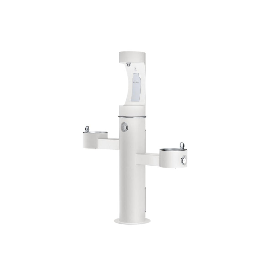 Elkay Commercial LK4430BF1UFRKWHT Elkay Outdoor ezH2O Tri-Level Bottle Filling Station, Non-Filtered, Non-Refrigerated, White