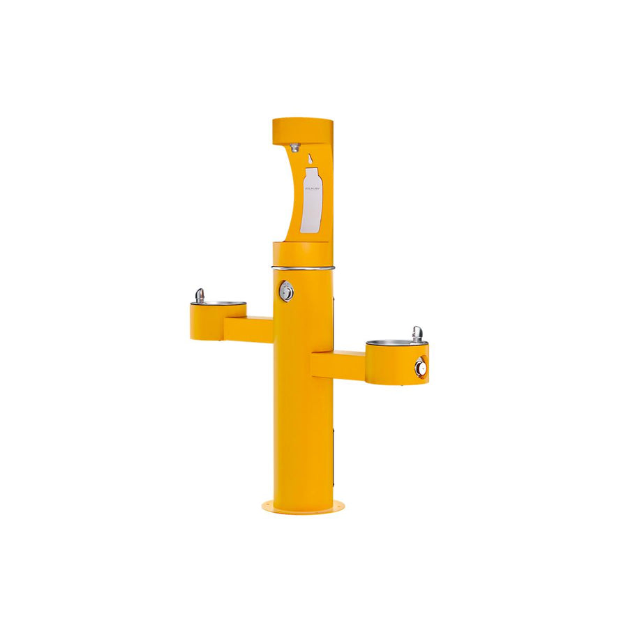 Elkay Commercial LK4430BF1UFRKYLW Elkay Outdoor ezH2O Tri-Level Upper Bottle Filling Station - Non-Filtered, Non-Refrigerated, Yellow