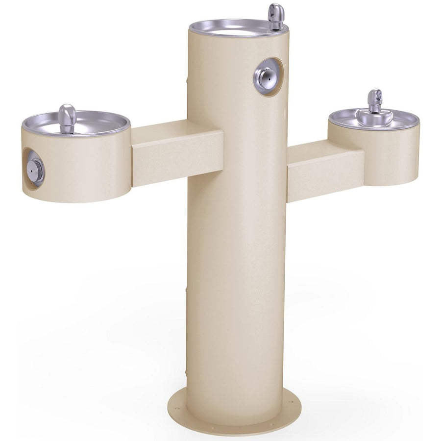 Elkay LK4430FRKBGE Elkay Outdoor Fountain Tri-Level Pedestal Non-Filtered, Non-Refrigerated Beige